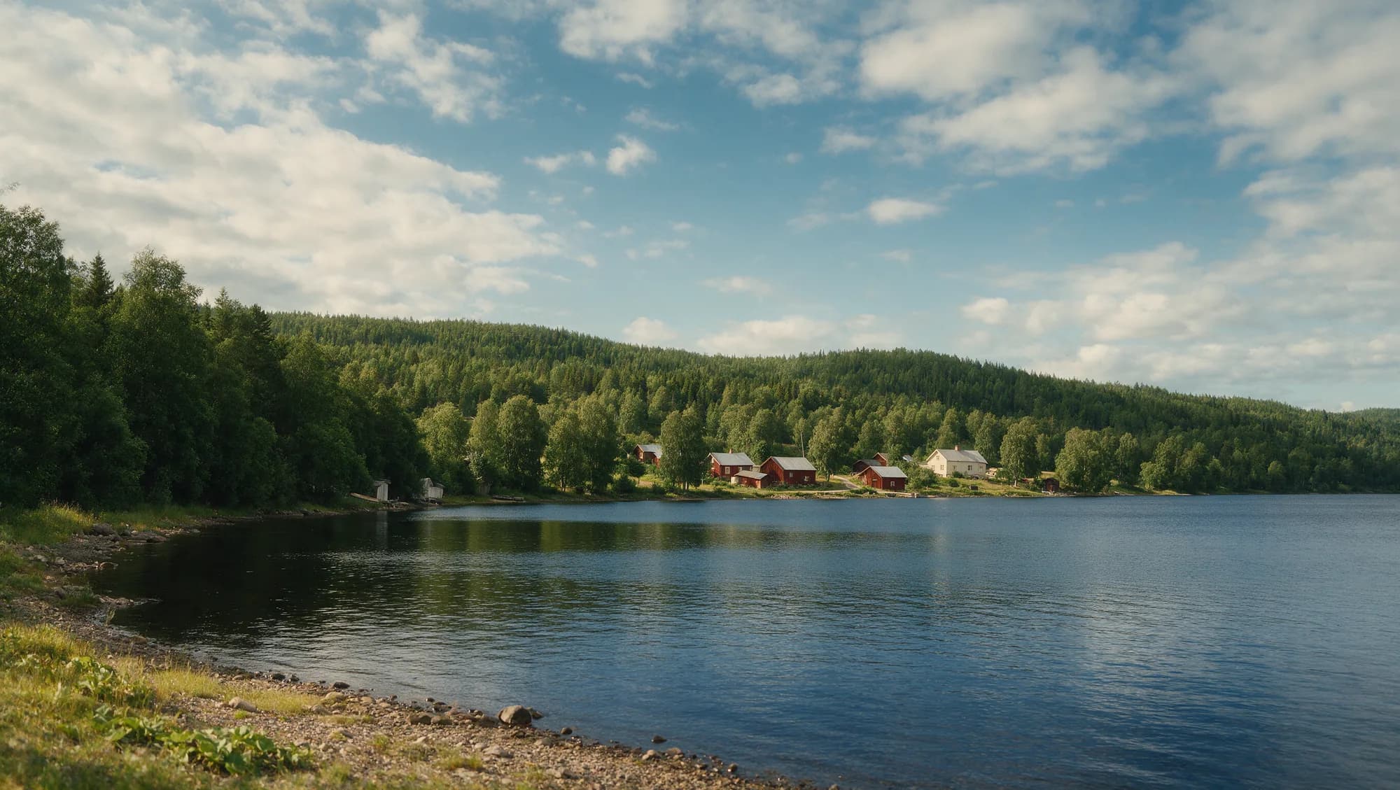Utsikt över Storsjön i Jämtland en sommardag